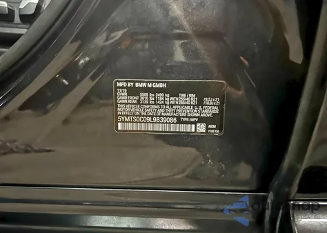 2020 BMW X3 M Competition from USA, damaged, VIN 5YMTS0C09L9B39086